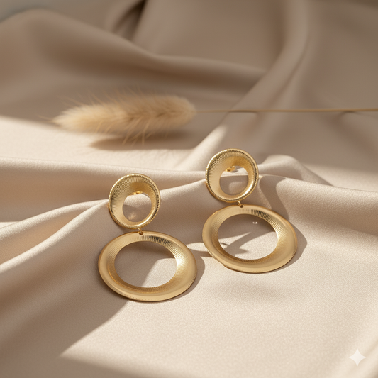 Luxury Vintage Large Stainless Steel Drop Earrings